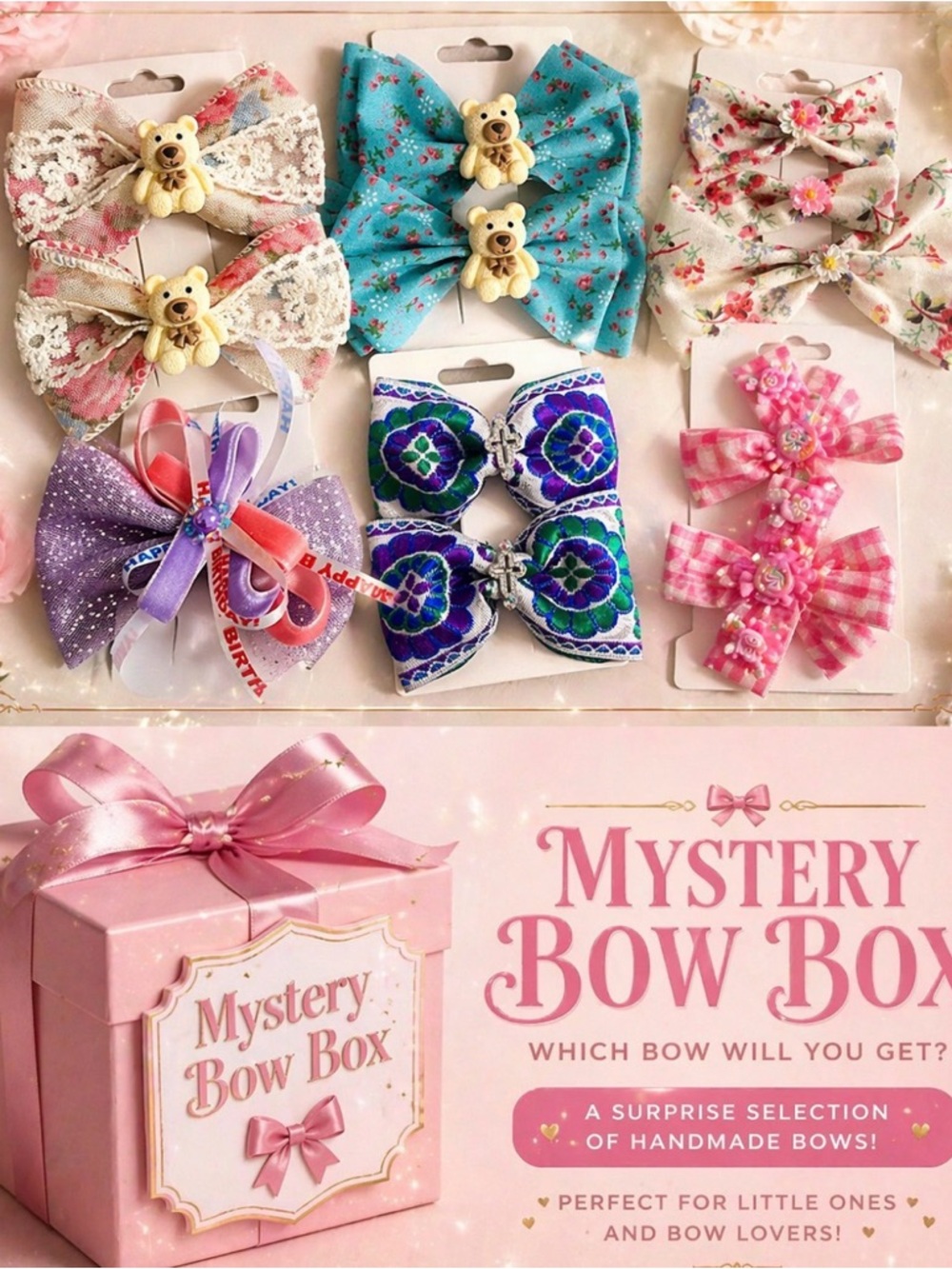 Surprise your little ones with this AMAZING Mystery Box ❤️With Handmade Bows 🫶